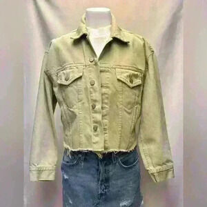 Boyish By HER The Harvey Cut-Off Crop Denim Oversized Trucker Jacket Size XS